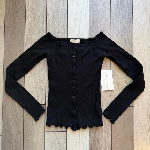 Other Tops - Frankie & Skylar Black Ribbed Button Top (XS)